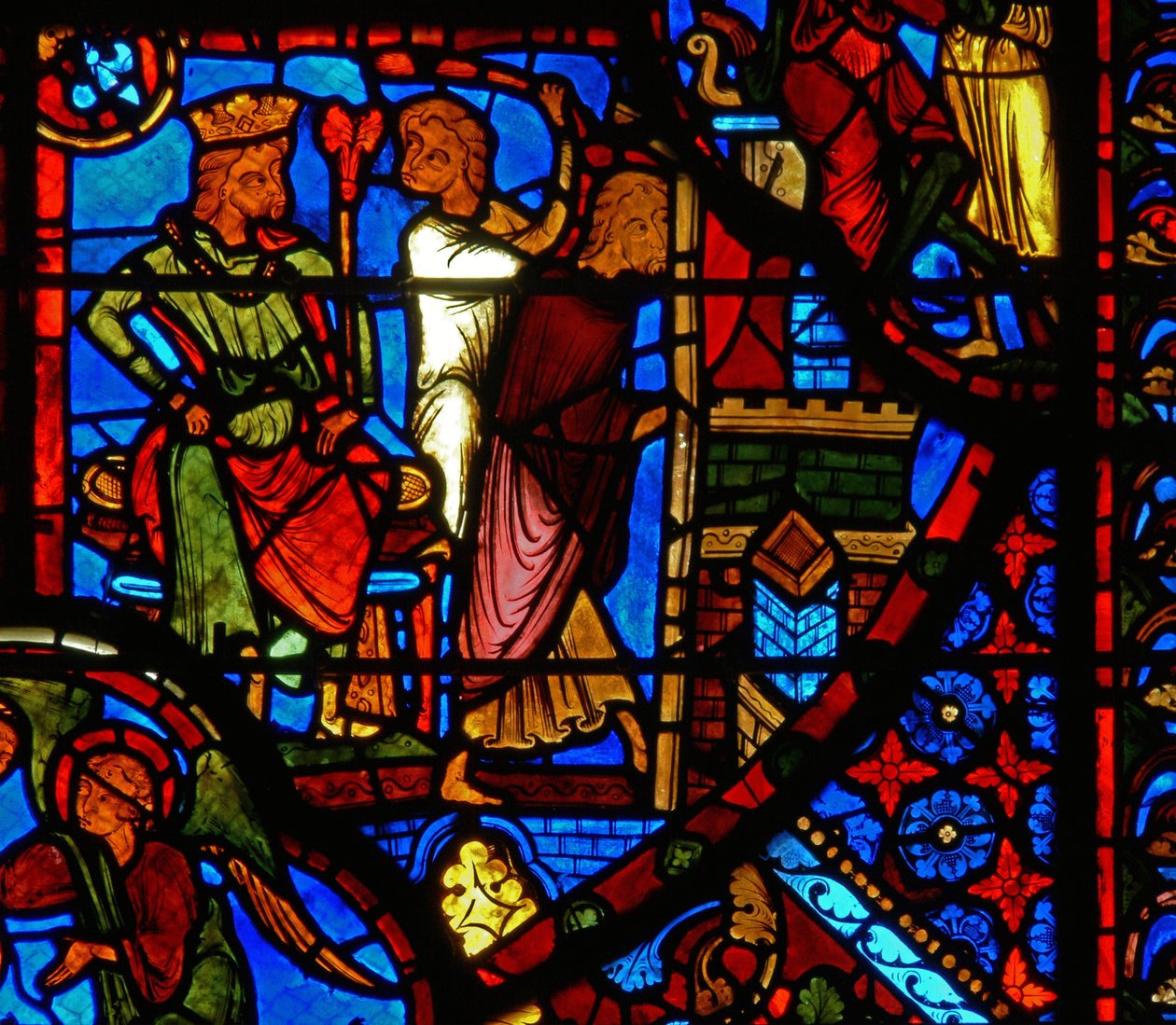Vetrata raffigurante una scena della vita di San Tommaso da French School