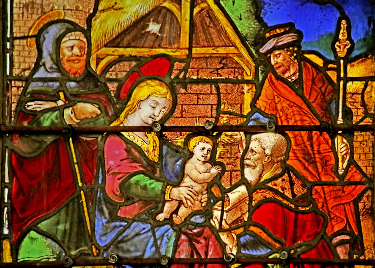 Finestra raffigurante la Natività e l
