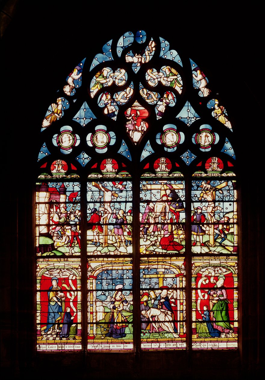 Vetrata raffigurante la Passione di Cristo da French School
