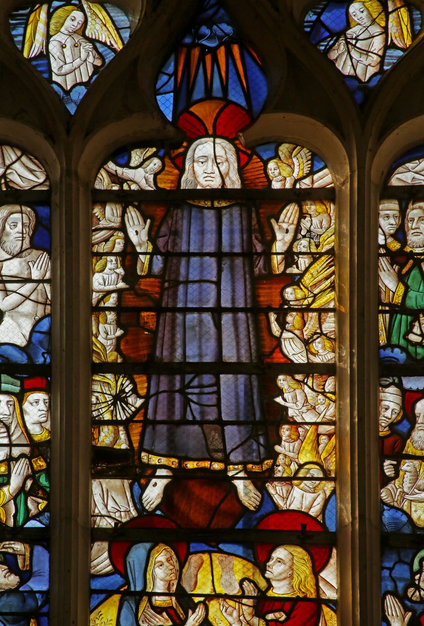 Vetrata raffigurante la Seconda Venuta di Cristo (dettaglio) da French School