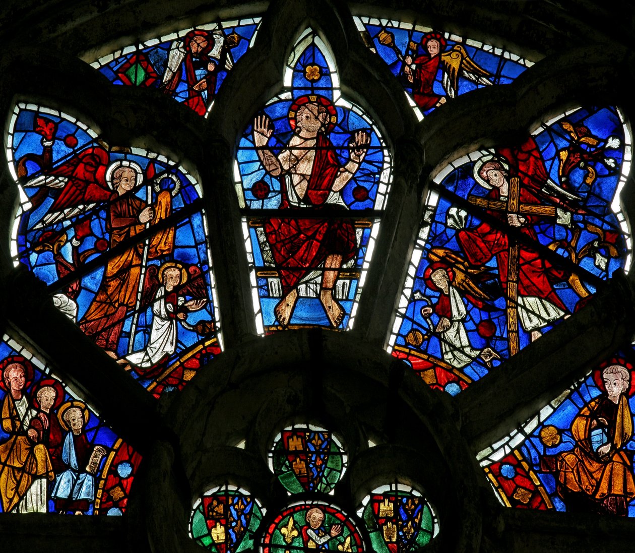 Finestra n3 che raffigura scene del Giudizio Universale da French School