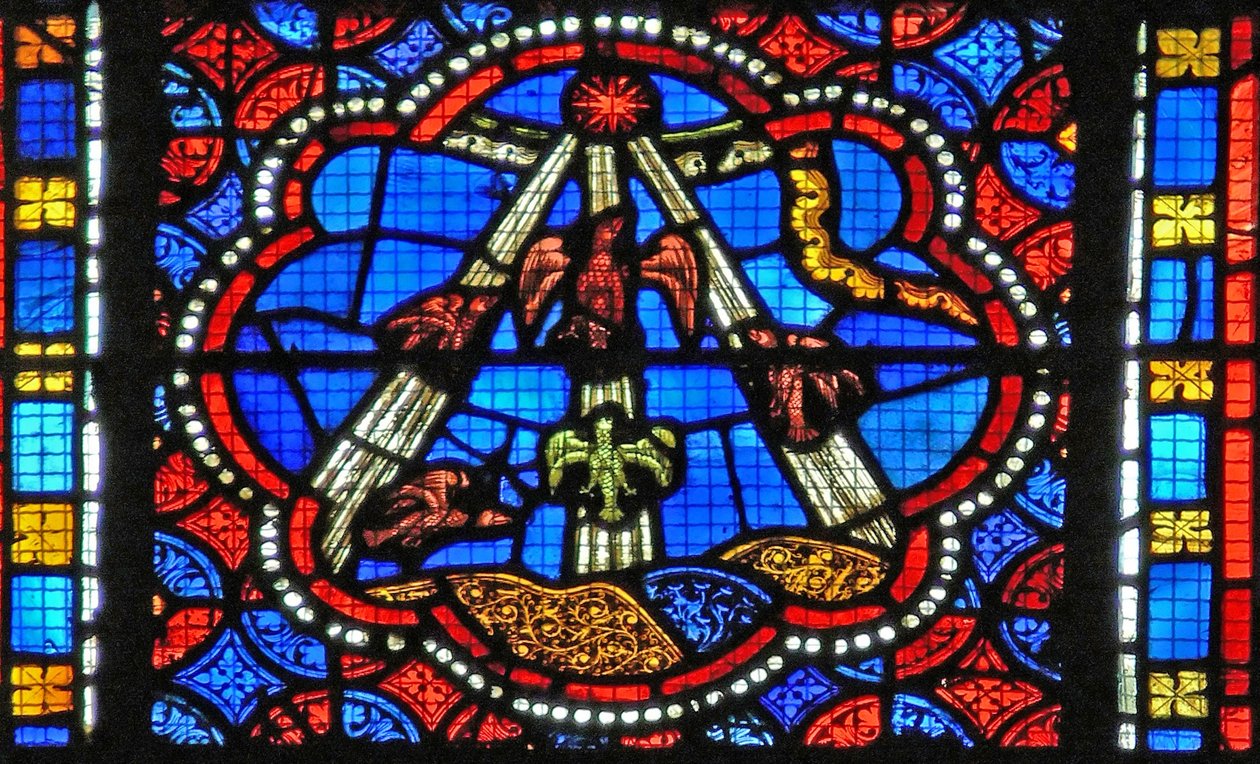 Finestra s2-L che raffigura la Pentecoste - lo Spirito discende da French School