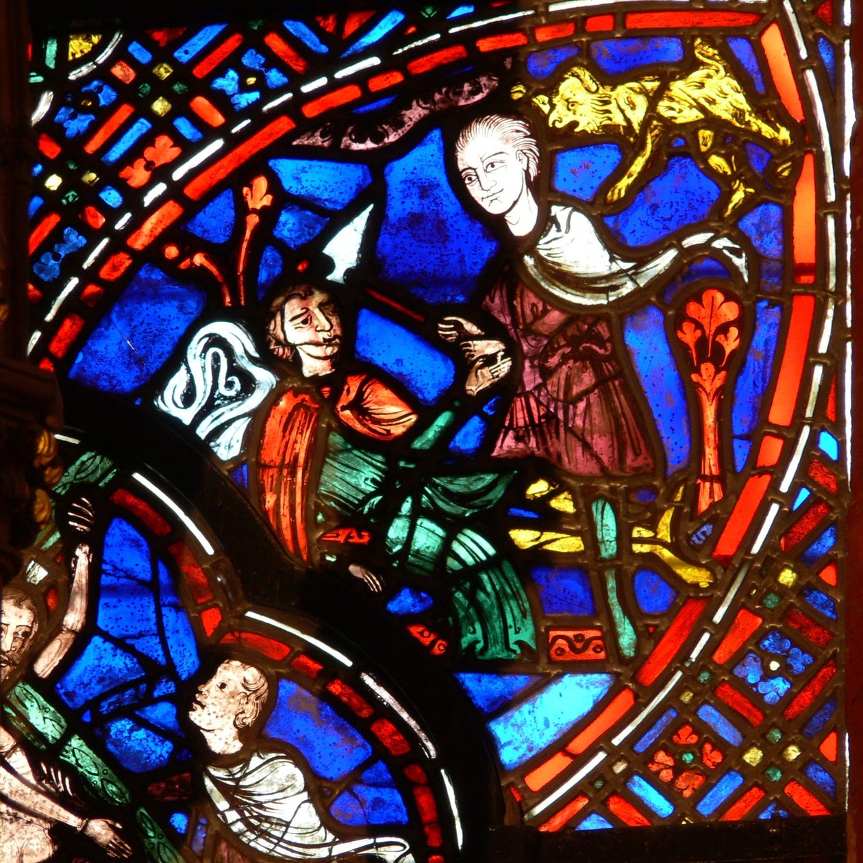 Finestra w0 raffigurante Caino e Abele da French School