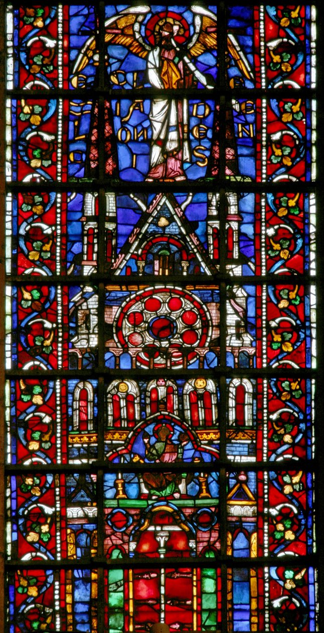 Finestra w101 raffigurante la cattedrale di Laon da French School