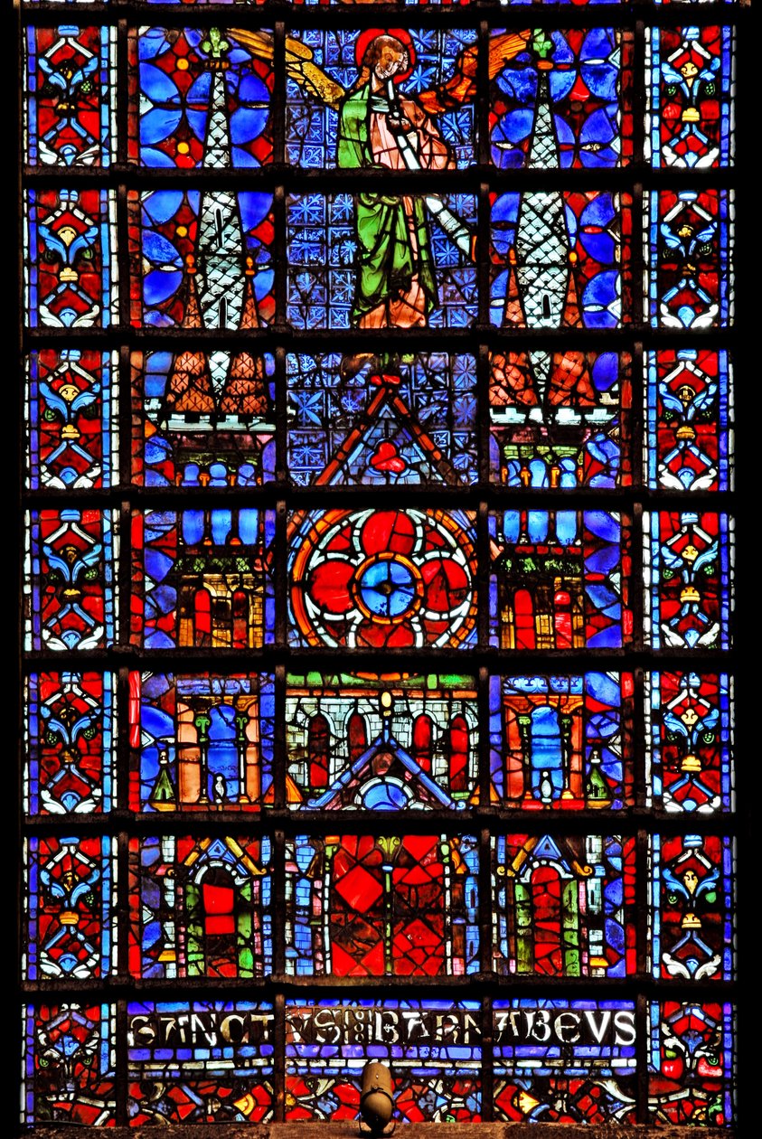 Finestra w107 raffigurante la cattedrale di Therouanne da French School