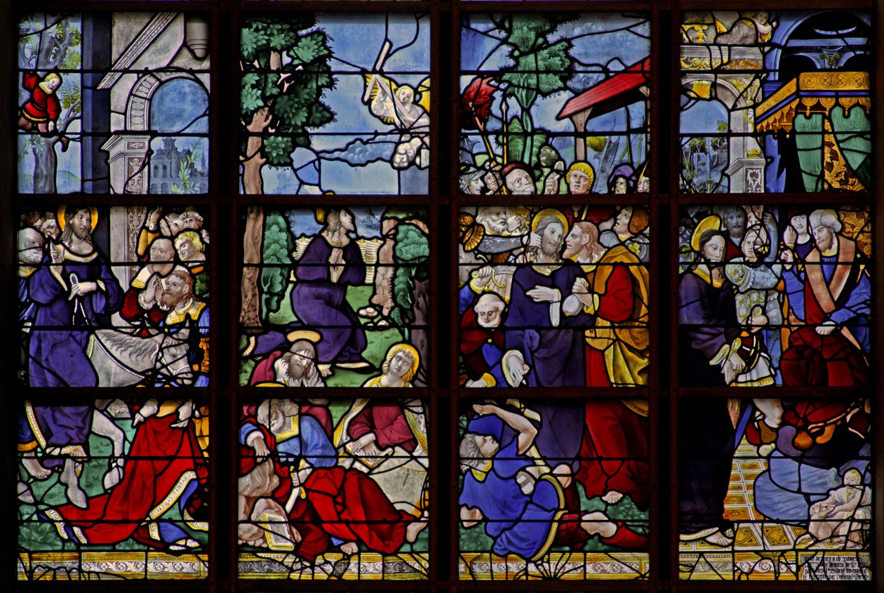 Finestra w10 raffigurante 4 scene: l