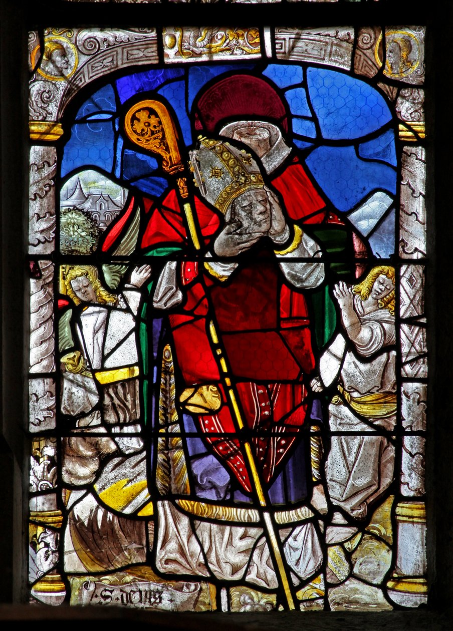 Finestra w11 raffigurante San Dionigi da French School