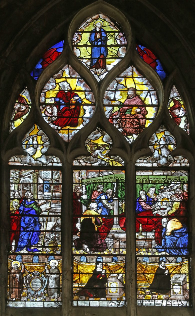 Finestra w11 raffigurante la Morte della Vergine Maria da French School