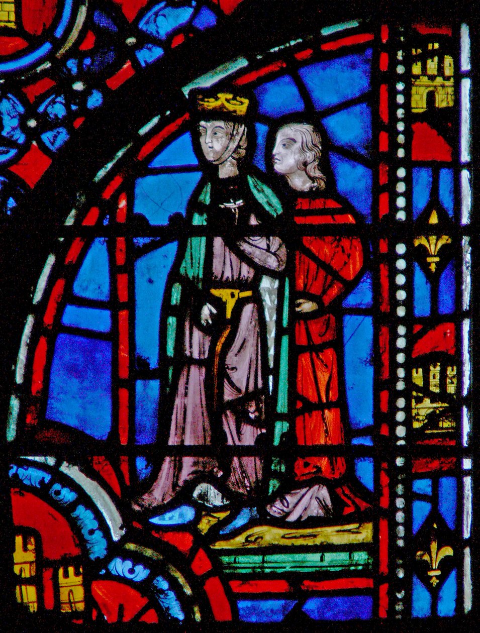 Vetrata w13 Assuero interroga Ester Esth V 2-3 da French School