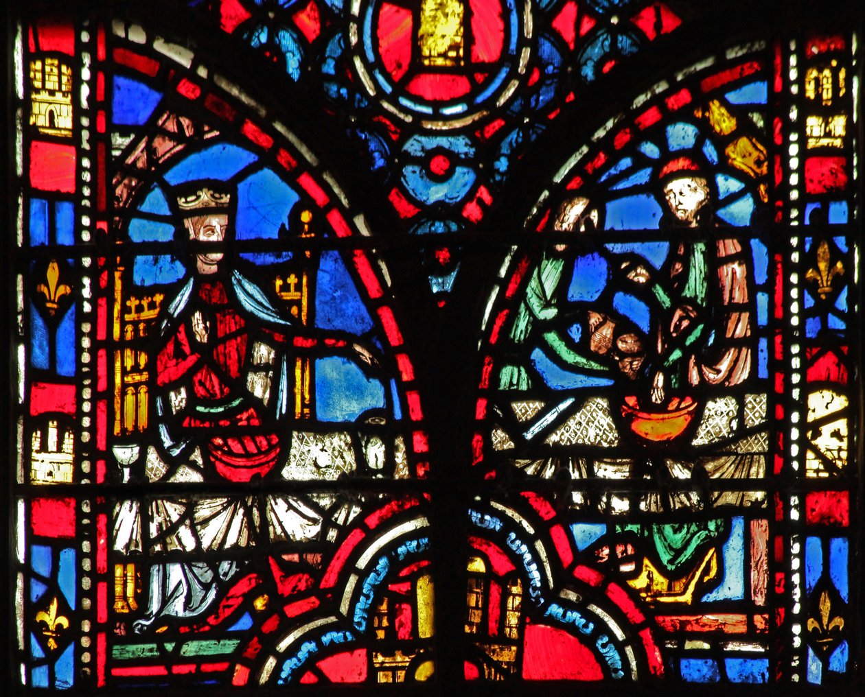 Vetrata w13 Ester chiede un banchetto Esth V 6-8 da French School