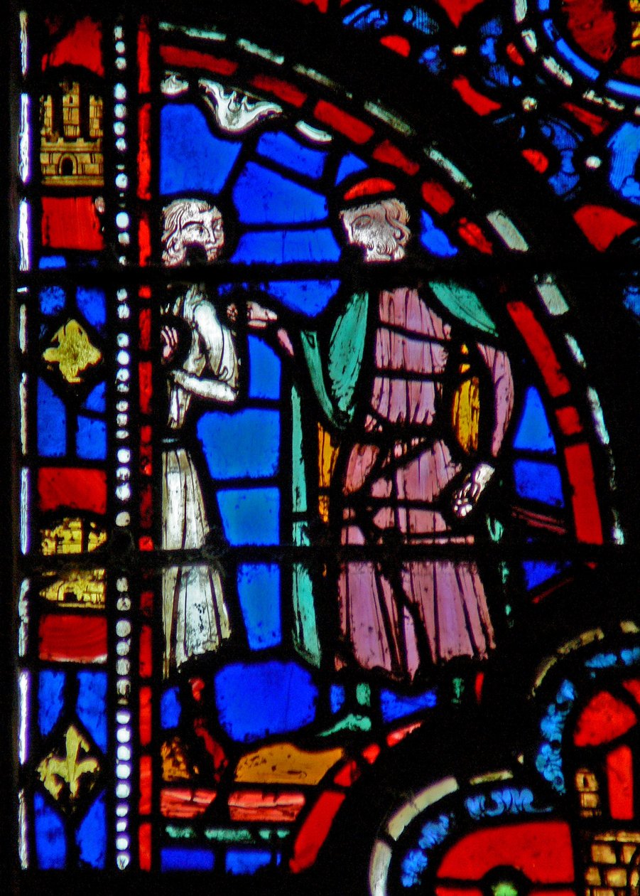 Vetrata w13 Trionfo di Mardocheo Esth VI 11 da French School