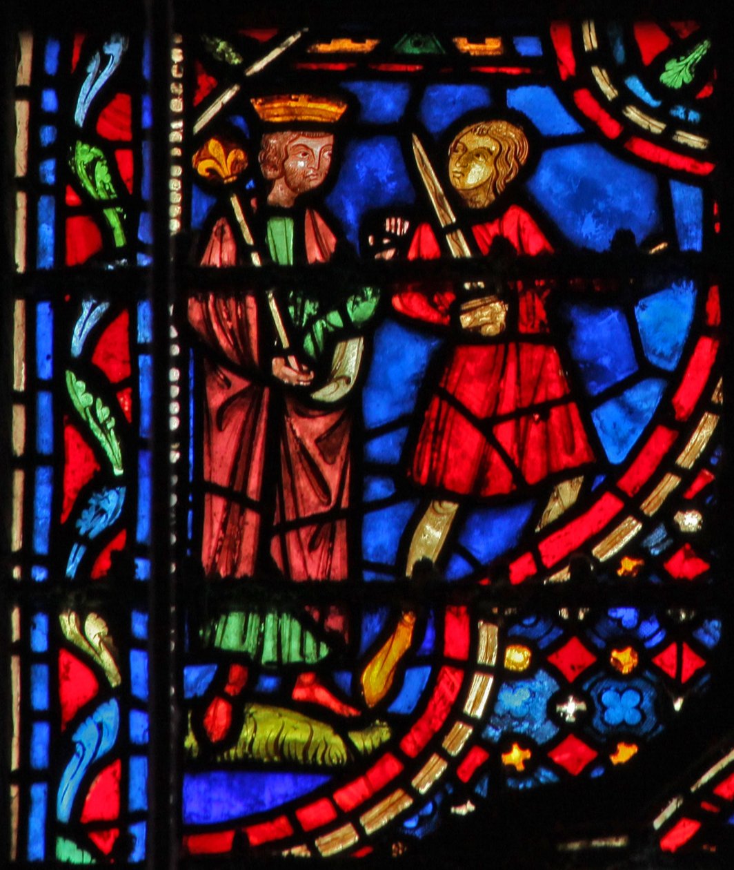 Vetrata w14 Davide ordina di portare Betsabea davanti a lui II Sam XI 4 da French School