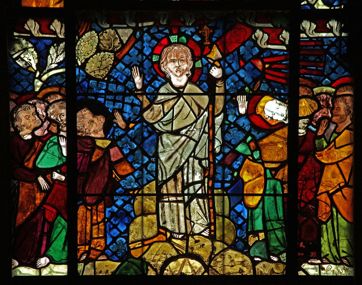 Finestra w14 raffigurante Cristo appare ai suoi discepoli sulla montagna da French School