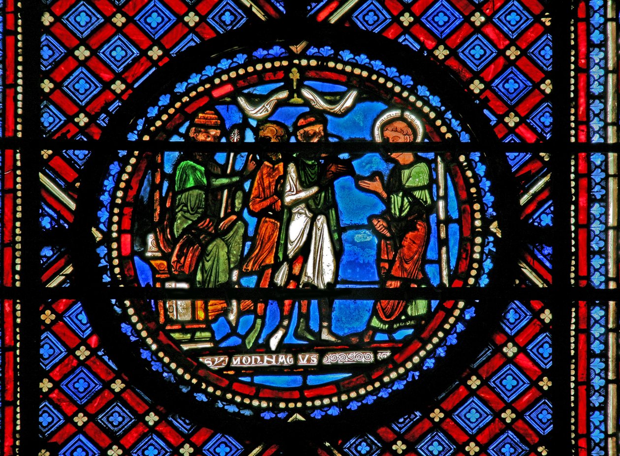 Simon Mago e San Pietro davanti a Erode da French School