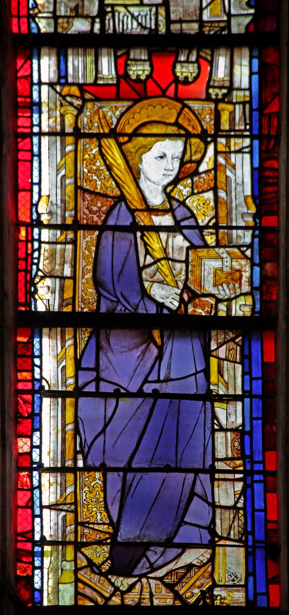 Finestra w14 raffigurante un santo con un libro da French School