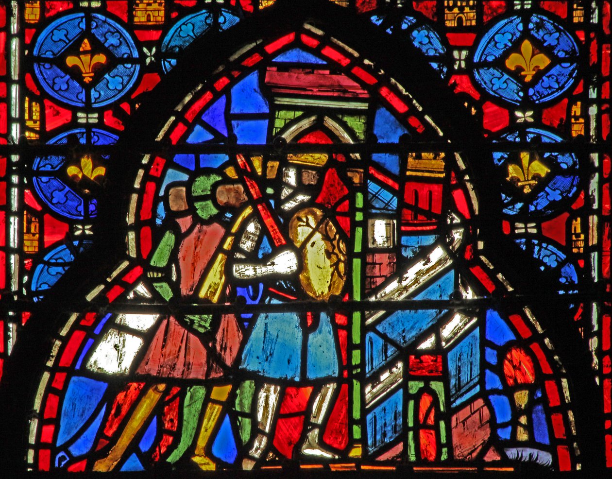 Vetrata w15 Sacre Reliquie: Eraclio conquista la capitale persiana da French School