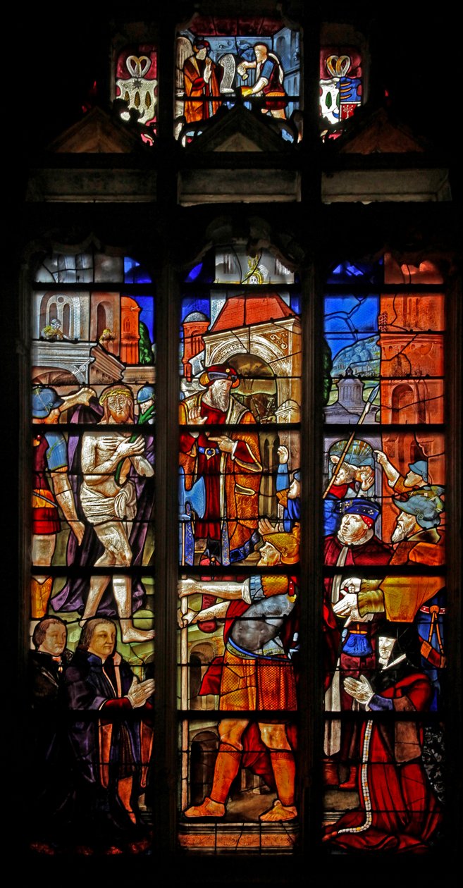 Finestra w16 raffigurante Ecce Homo dopo Durer da French School