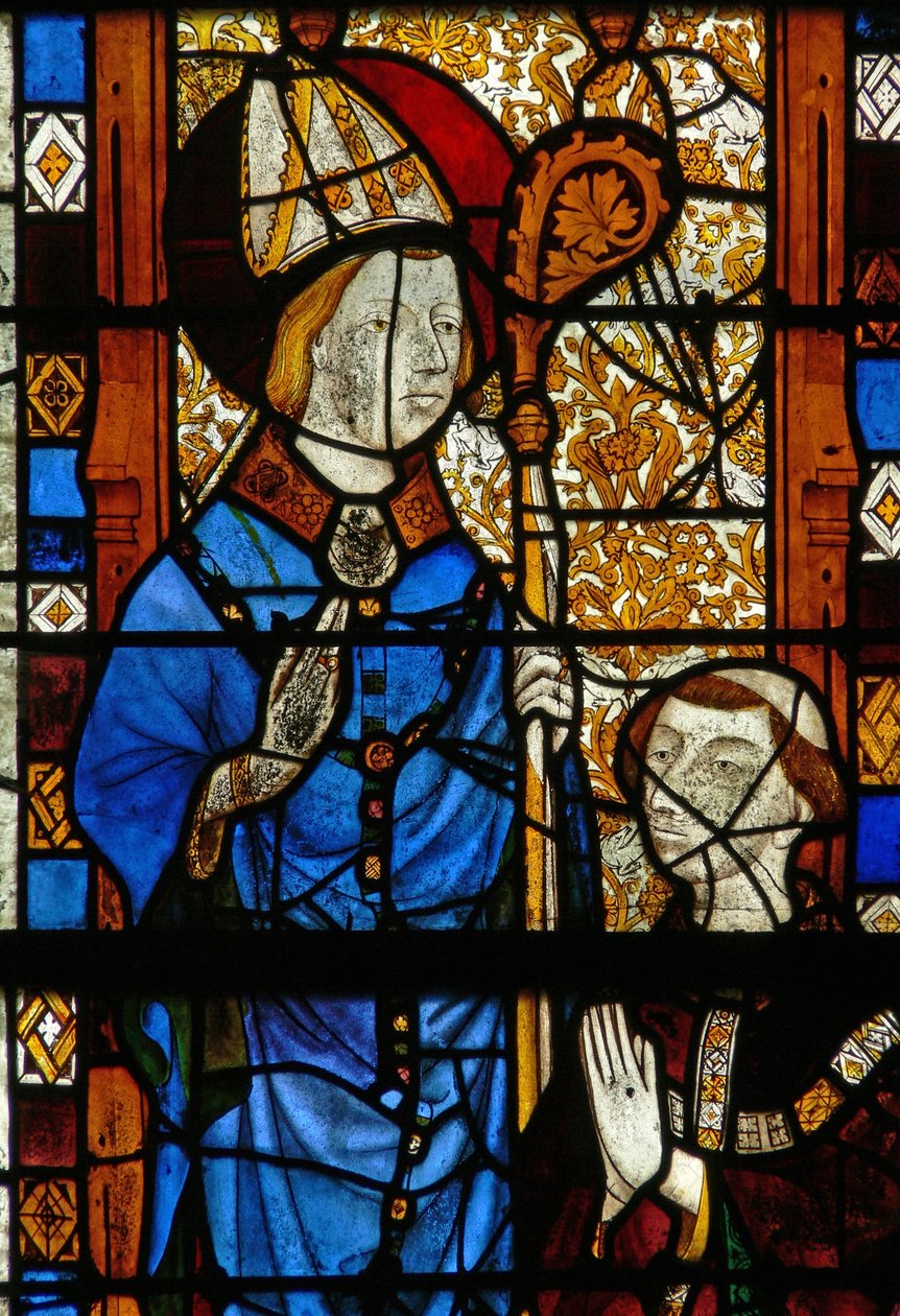 San Nicola e il donatore Oudin de Troyes da French School