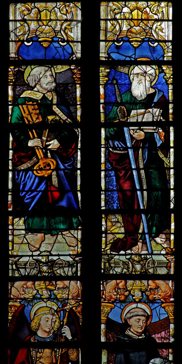 Finestra w1 che raffigura San Pietro e San Paolo da French School