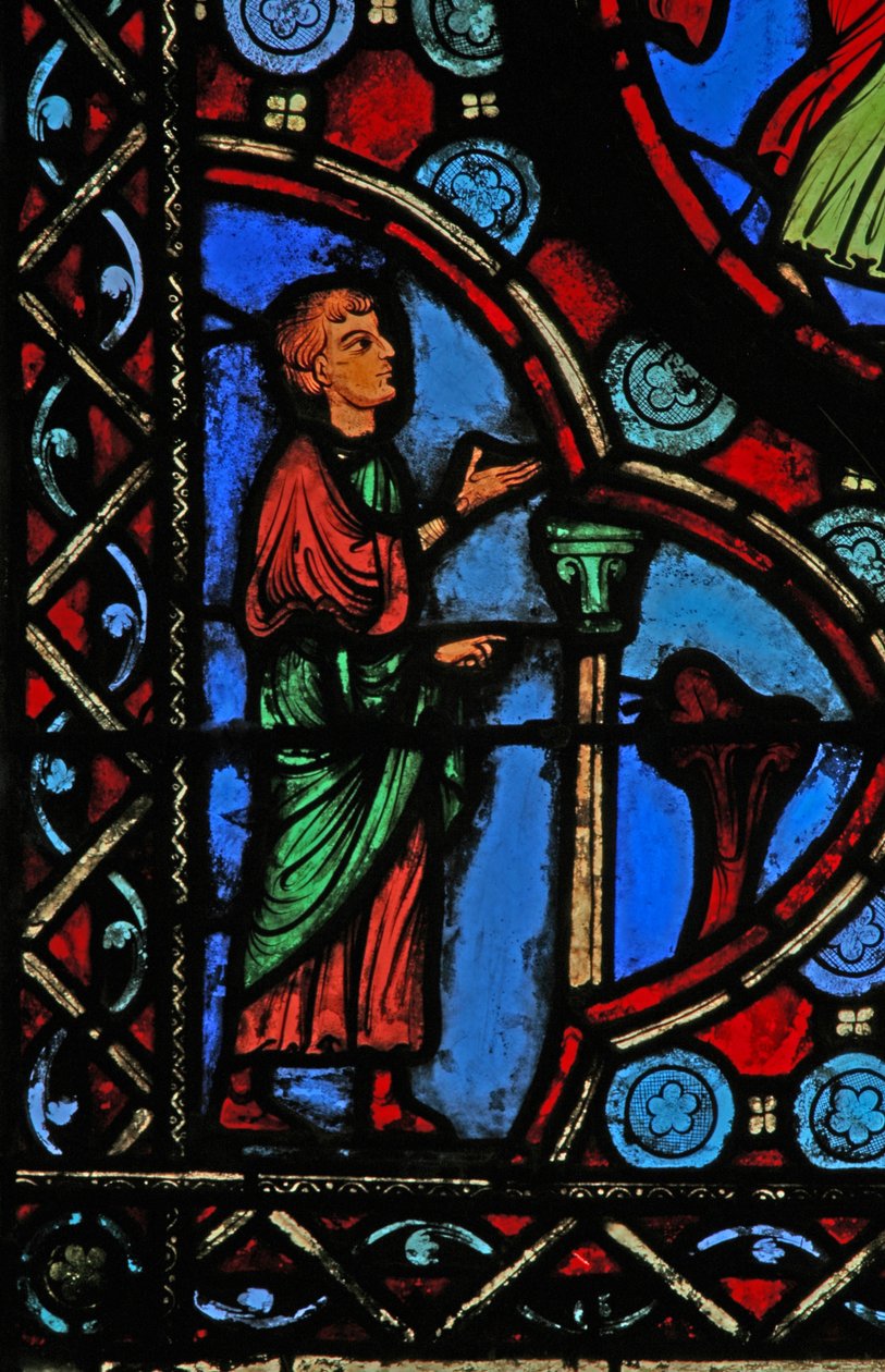 Finestra w1 raffigurante una scena della vita di San Martino da French School