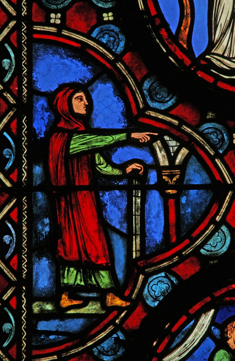 Finestra w1 raffigurante una scena della vita di San Martino da French School