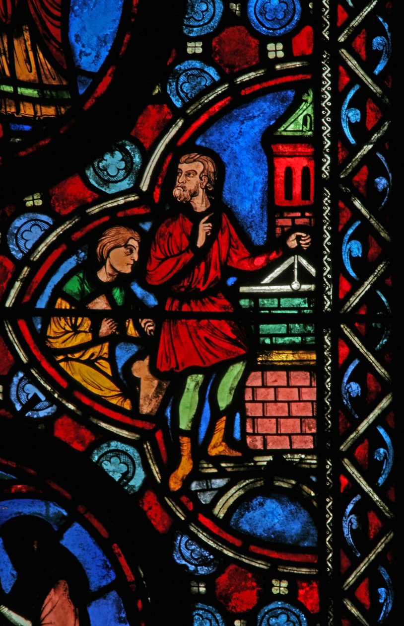 Finestra w1 raffigurante una scena della vita di San Martino da French School