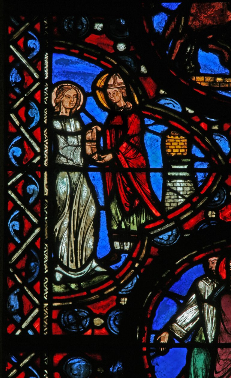 Finestra w1 raffigurante una scena della vita di San Martino da French School