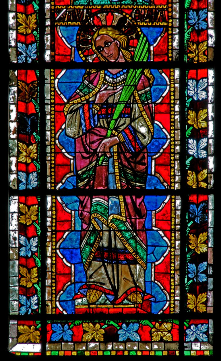 Finestra w202 raffigurante Santa Aurelia da French School