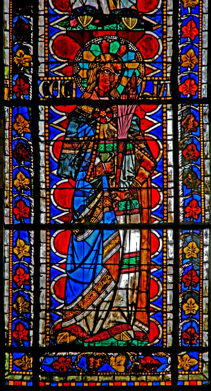 Finestra w202 raffigurante Santa Cecilia da French School