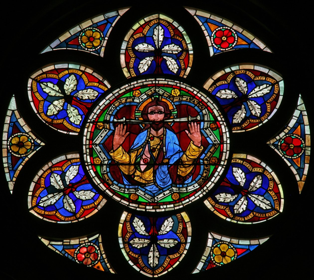 Finestra w205 raffigurante Cristo del Giudizio Universale da French School