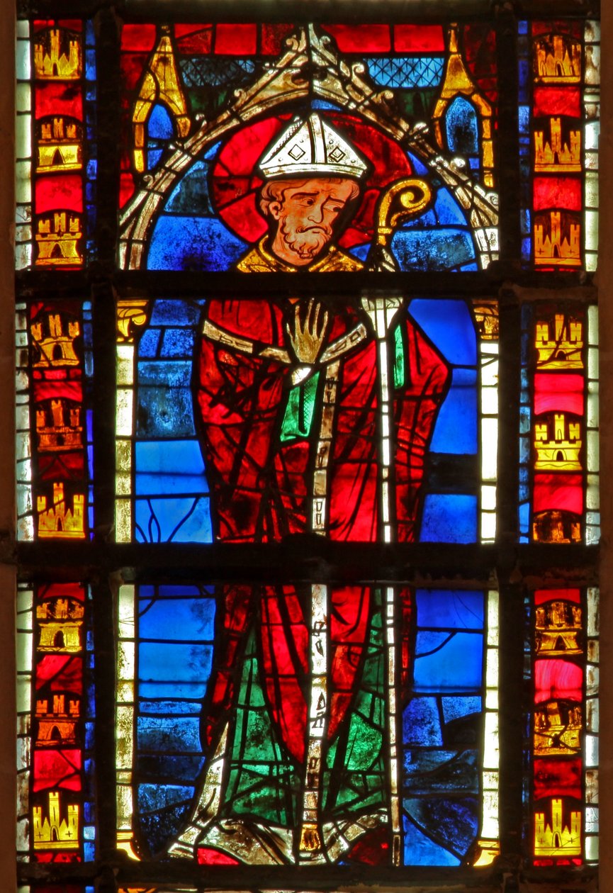 Finestra w205 raffigurante un santo vescovo da French School