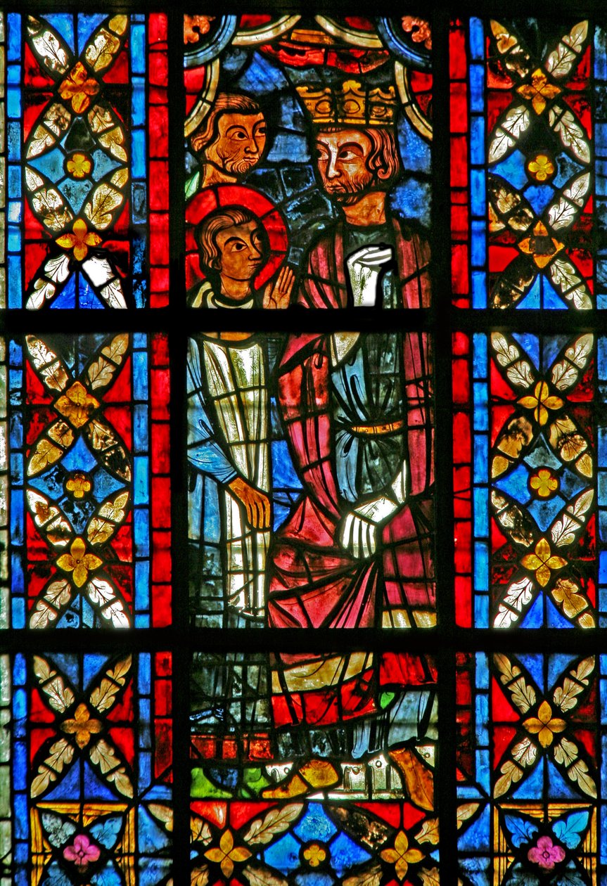Finestra w209 raffigurante San Saviniano davanti ad Aureliano da French School