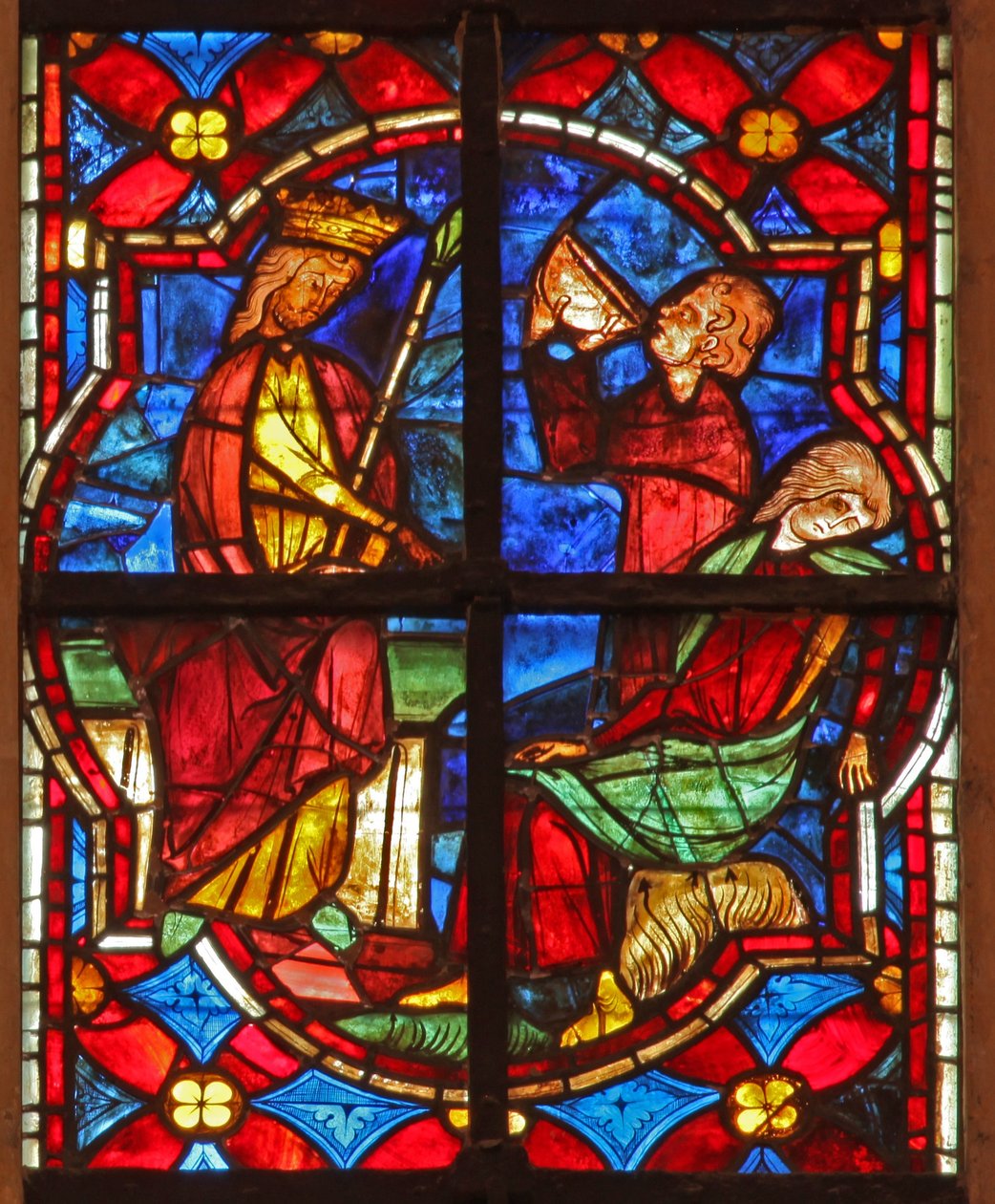Scena dalla leggenda di San Giovanni: il santo e la coppa avvelenata da French School