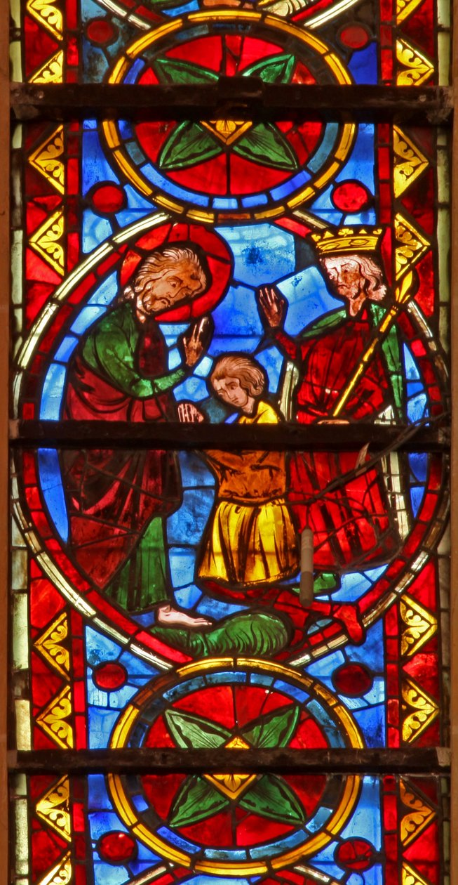 Scena dalla vita di San Tommaso: il santo a un banchetto di nozze per la figlia del re dell