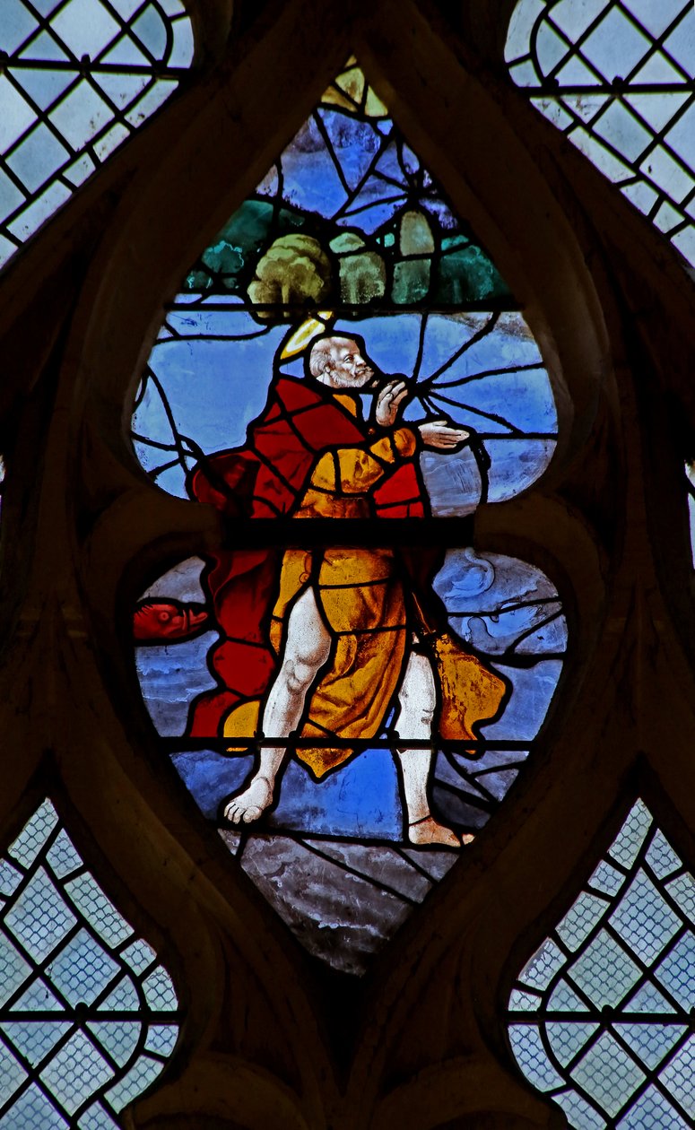 Finestra w21 raffigurante Cristo fa camminare San Pietro sull