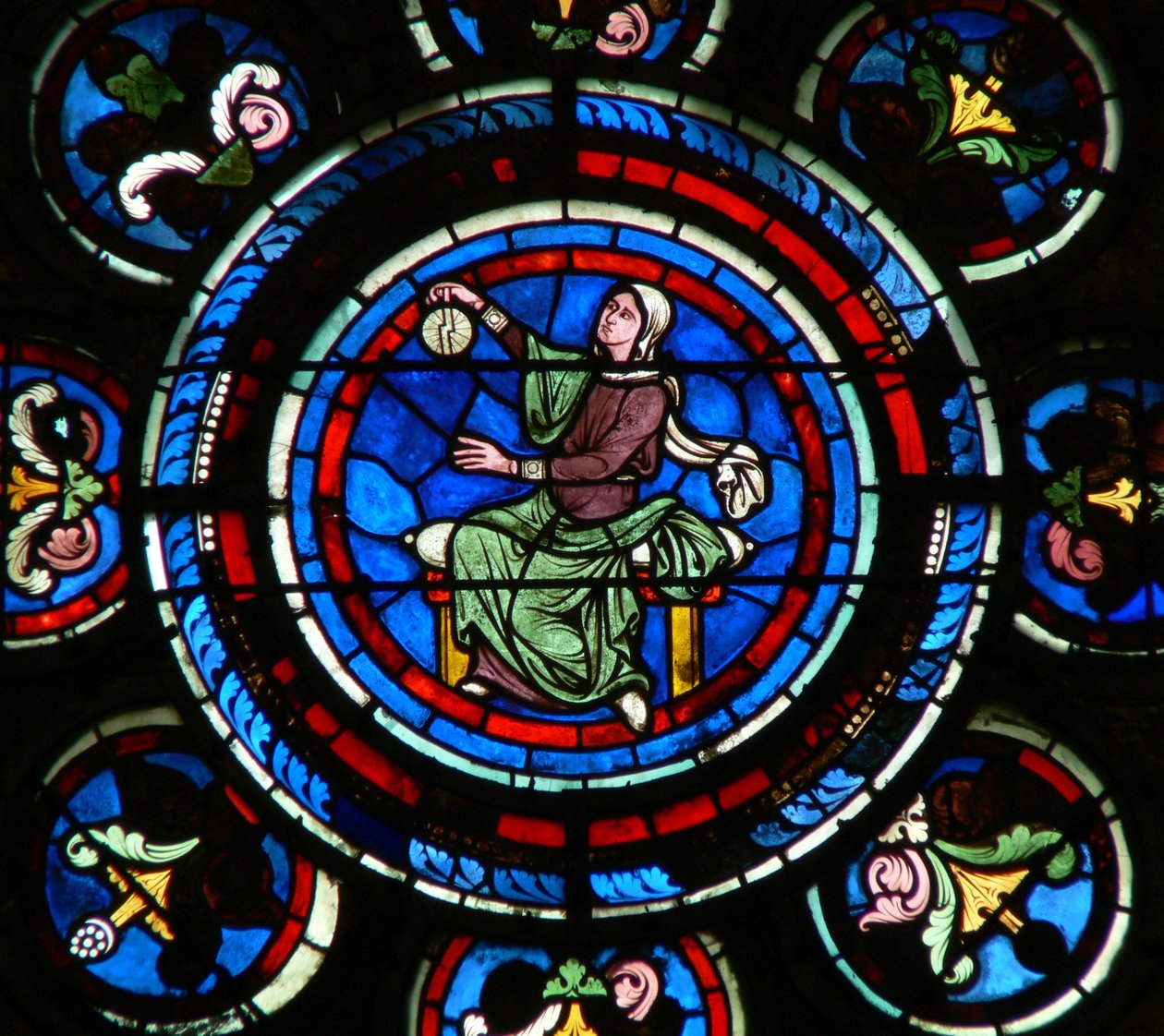 Finestra w235 raffigurante le Arti Liberali: Astronomia da French School