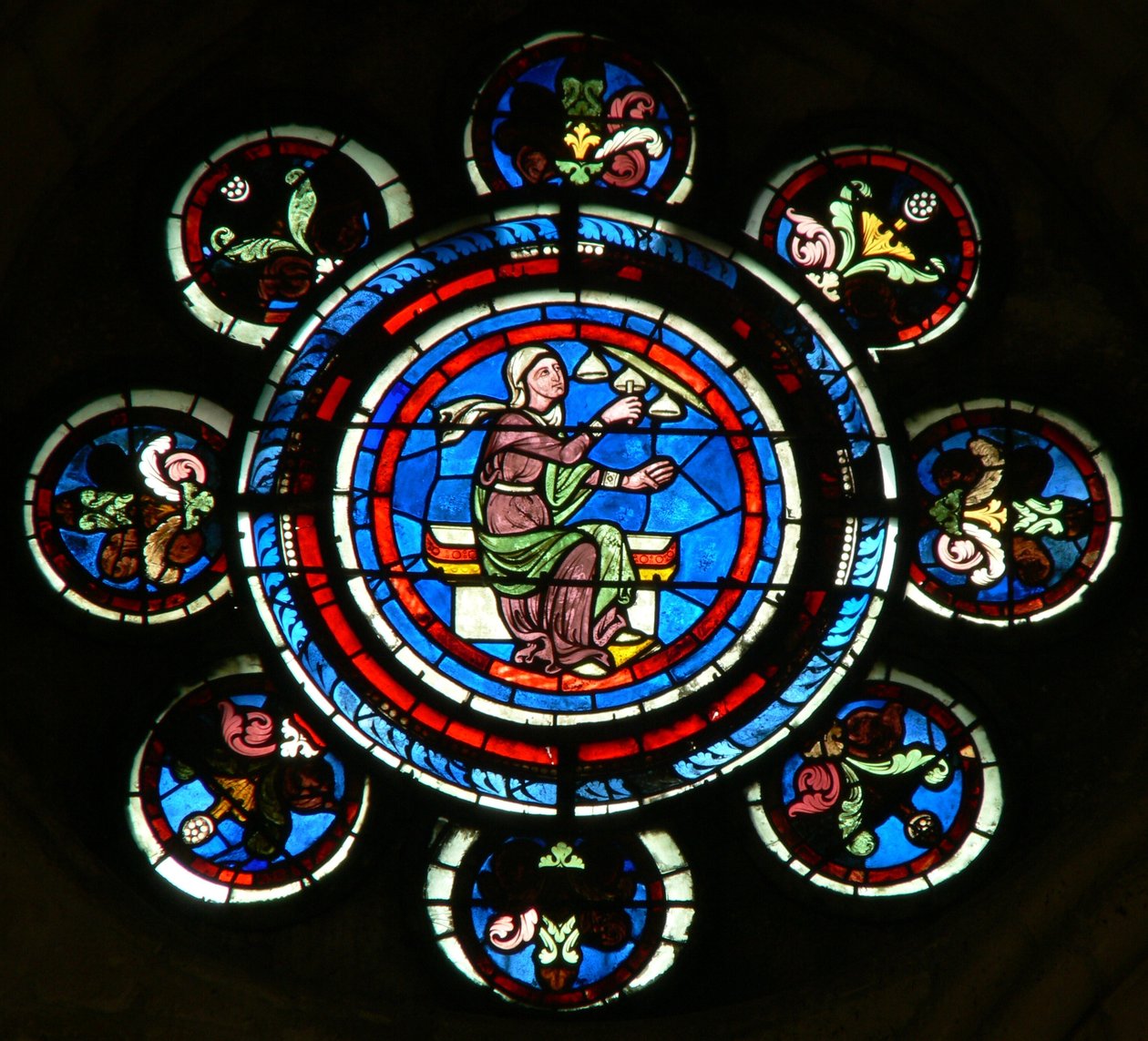 Finestra w235 raffigurante le Arti Liberali: Musica da French School