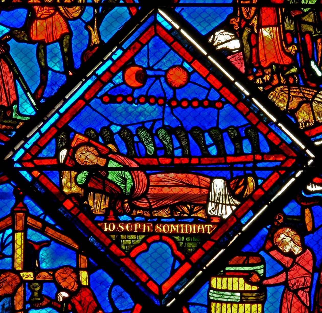Finestra w24 raffigurante i sogni di Giuseppe da French School