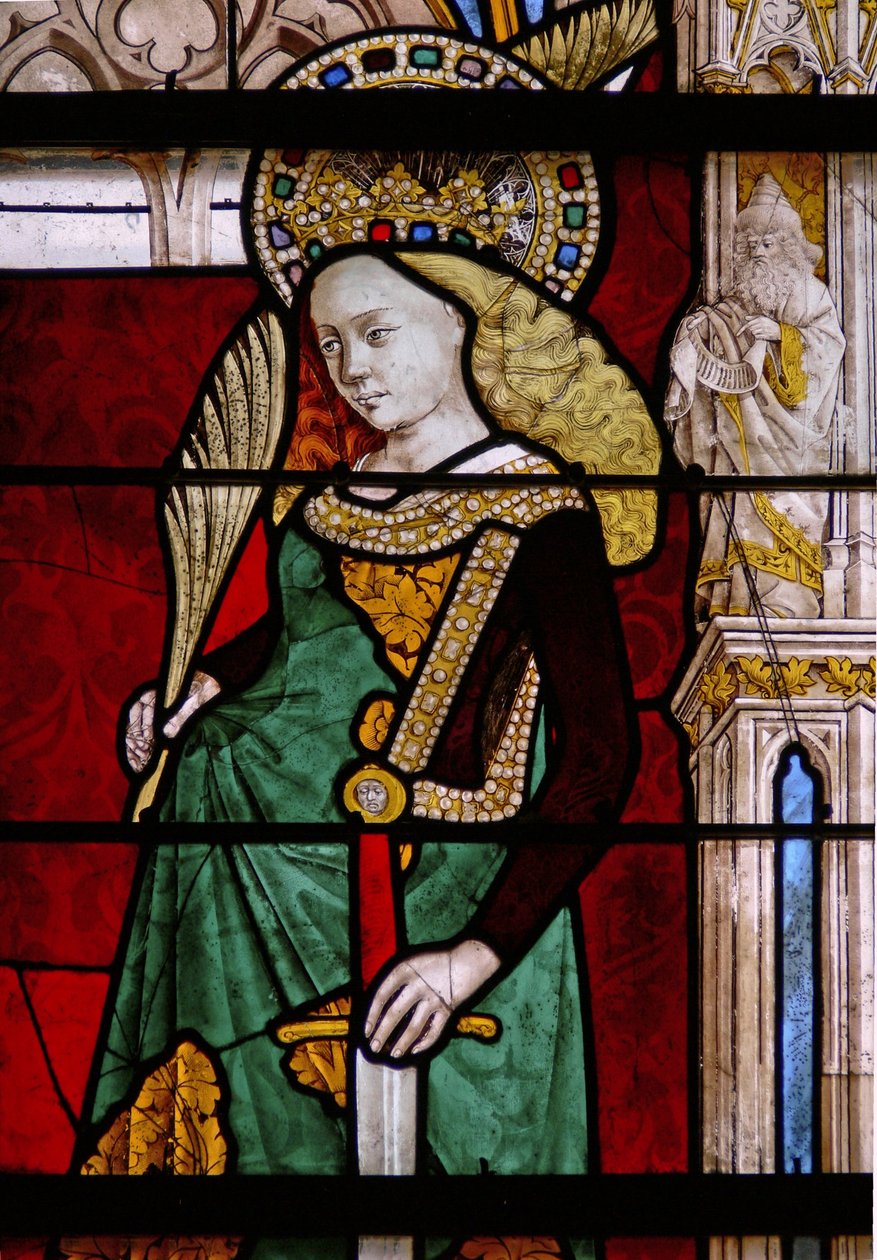 Finestra w25 raffigurante Santa Caterina da French School
