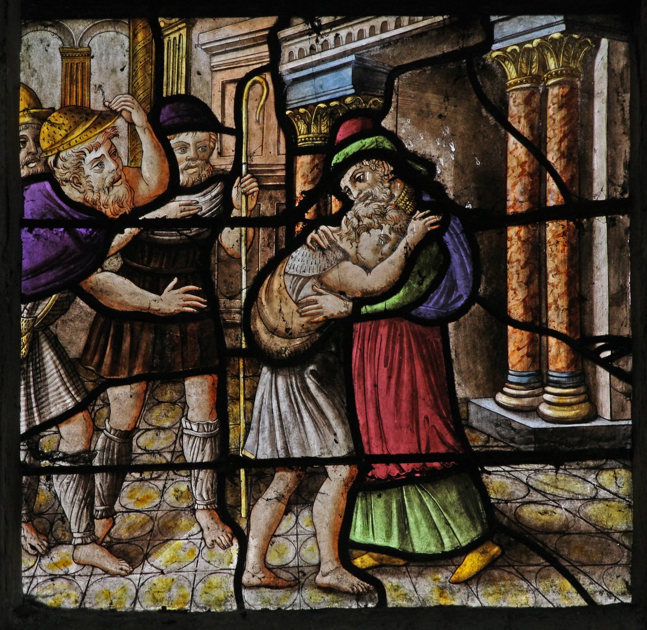 Finestra w25 raffigurante una scena della storia di Giuseppe da French School