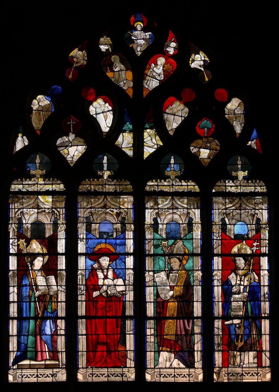 Finestra w35 raffigurante i Quattro Padri della Chiesa da French School