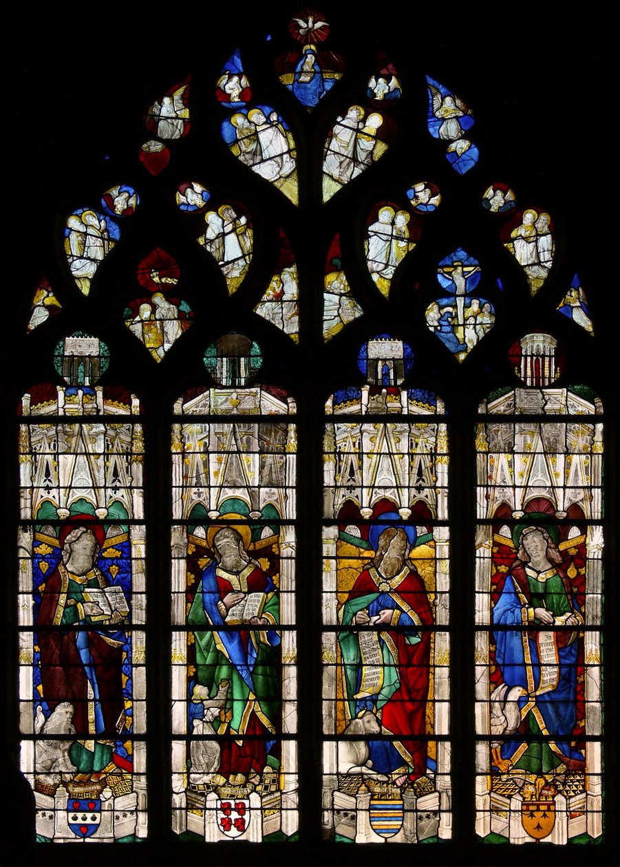 Finestra w37 raffigurante i Quattro Evangelisti da French School