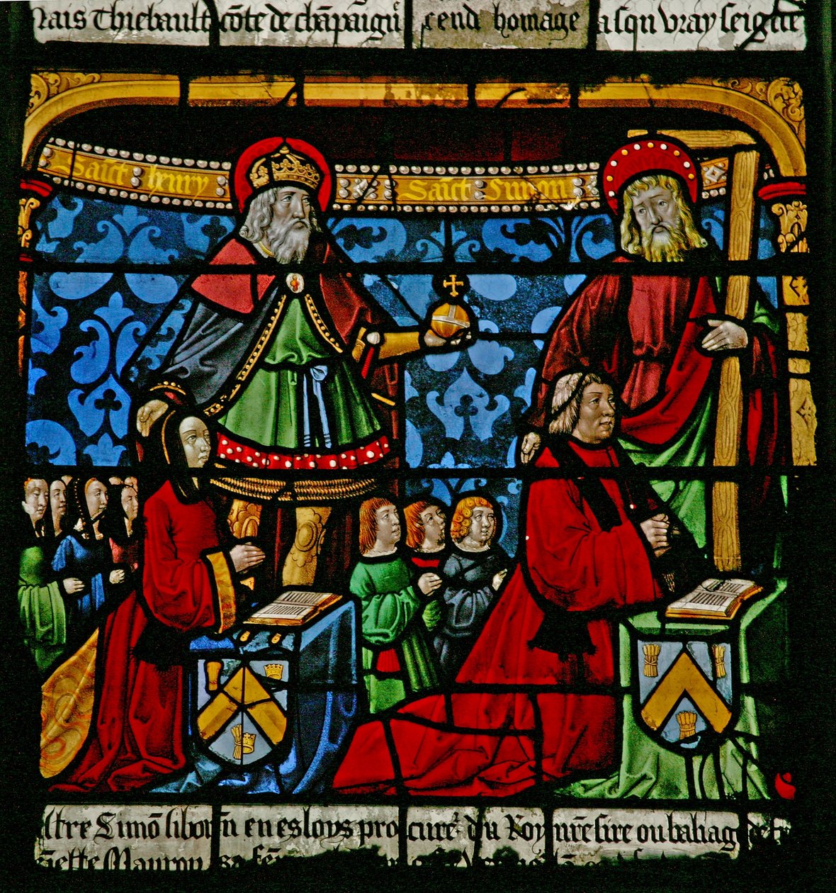 Donatori - Henriette de Mauroy e Simon Liboron con i loro figli e santi patroni Sant