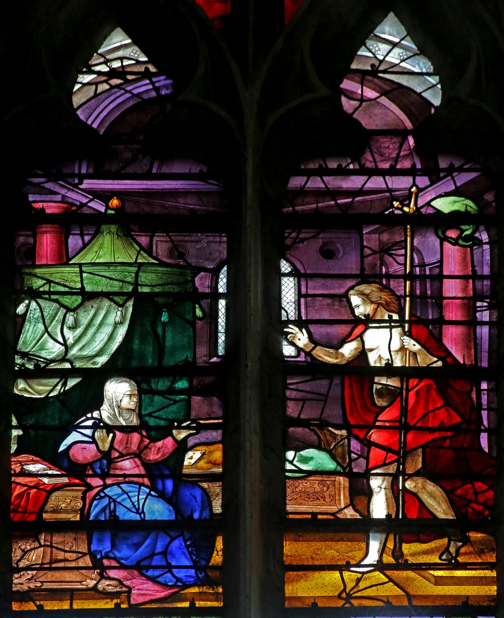 Finestra w4 raffigurante Cristo appare a sua madre da French School
