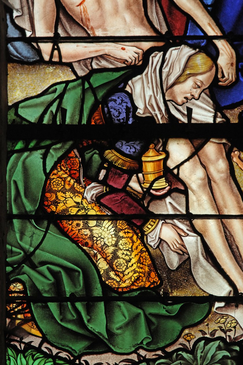Finestra w4 raffigurante una scena della vita di Santa Maria Maddalena - la santa alla Discesa dalla Croce da French School