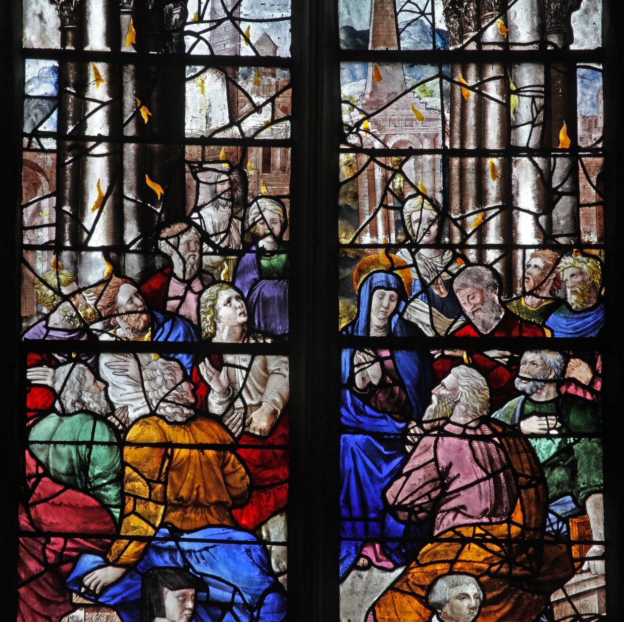 Finestra w5 che raffigura la Pentecoste da French School