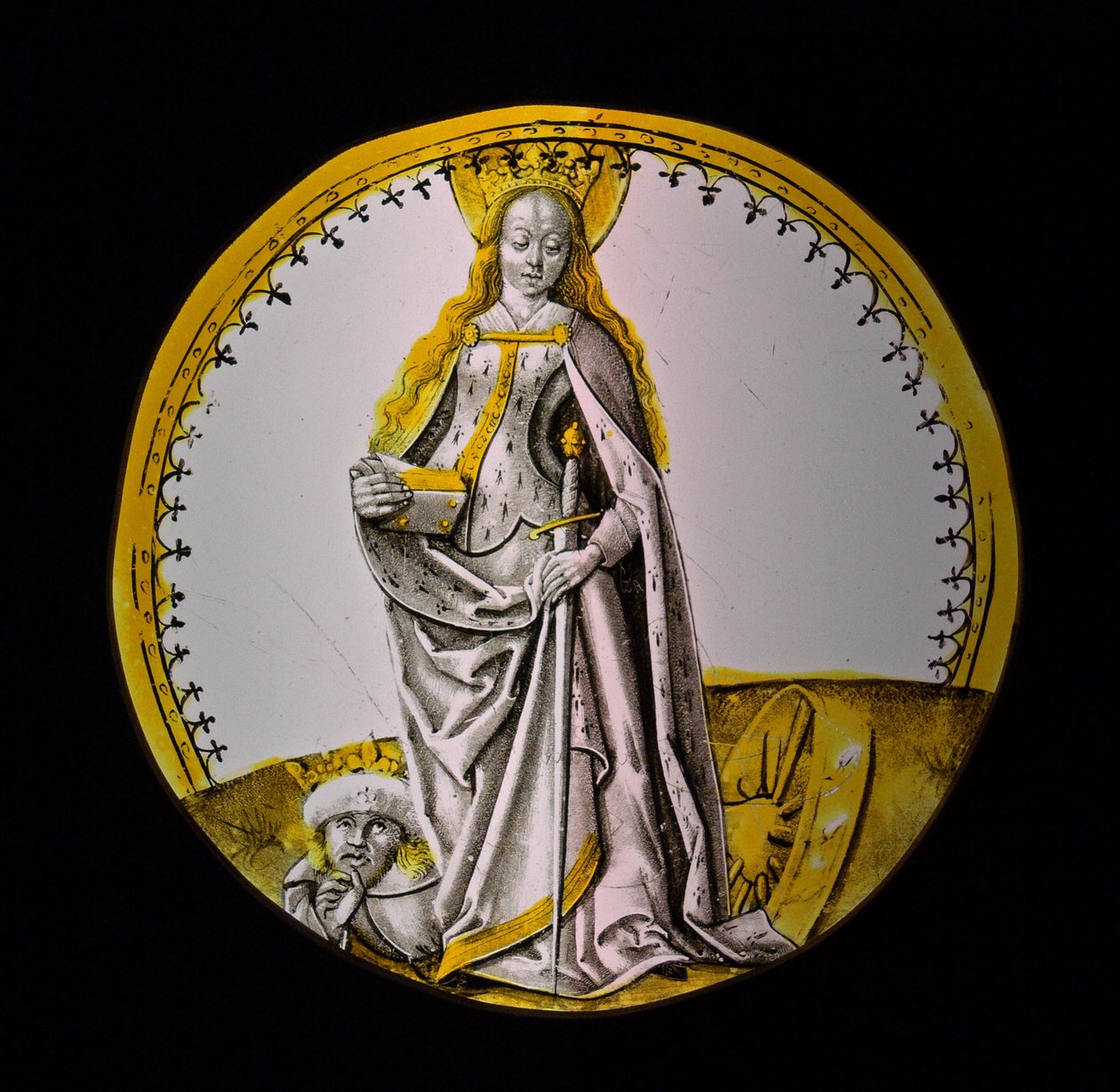 Finestra w66 raffigurante Santa Caterina da French School
