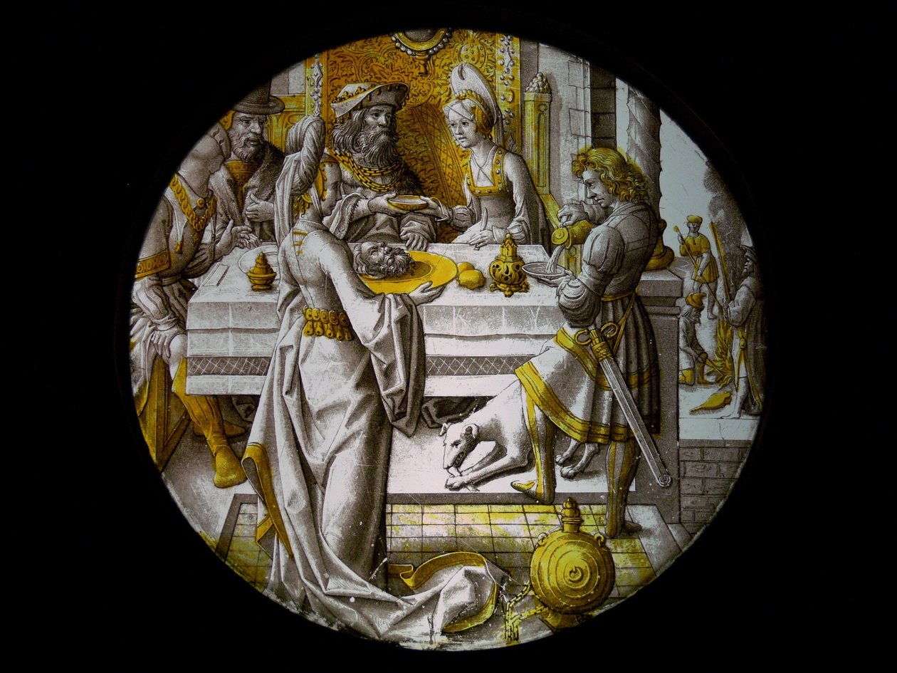 Finestra w67 raffigurante Salomè con la testa del Battista da French School