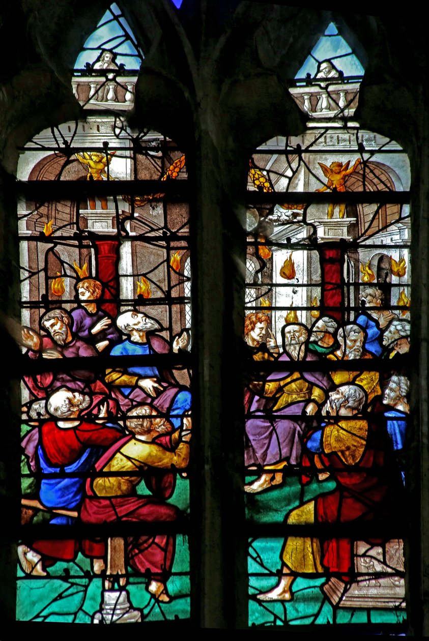 Finestra w6 raffigurante la Pentecoste da French School