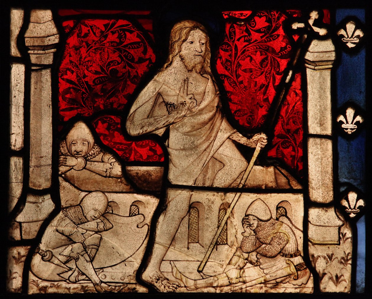 Vetrata w80 raffigurante la Resurrezione, dalla Chiesa di Betton, Bretagna da French School